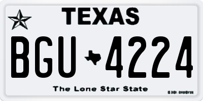 TX license plate BGU4224