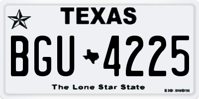 TX license plate BGU4225