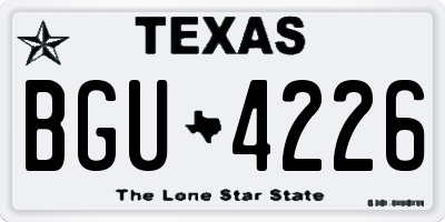 TX license plate BGU4226