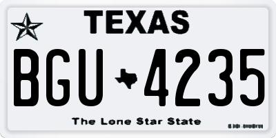 TX license plate BGU4235