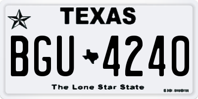 TX license plate BGU4240