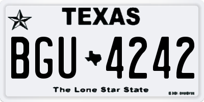 TX license plate BGU4242