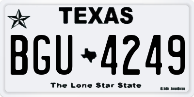 TX license plate BGU4249