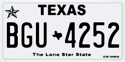 TX license plate BGU4252