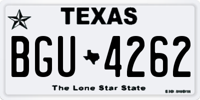 TX license plate BGU4262