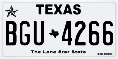 TX license plate BGU4266