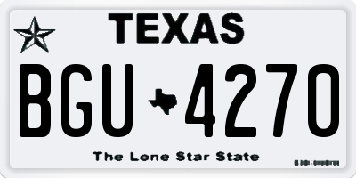 TX license plate BGU4270