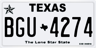TX license plate BGU4274