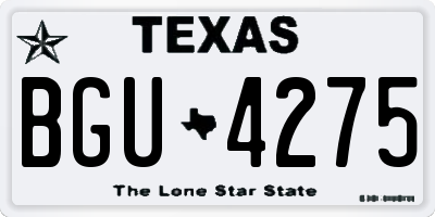 TX license plate BGU4275