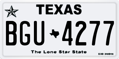 TX license plate BGU4277