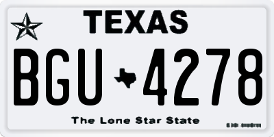 TX license plate BGU4278