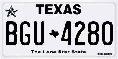 TX license plate BGU4280