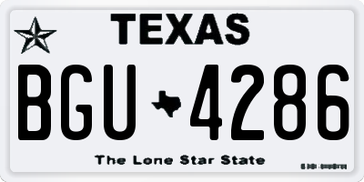 TX license plate BGU4286