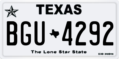TX license plate BGU4292