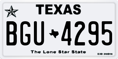 TX license plate BGU4295