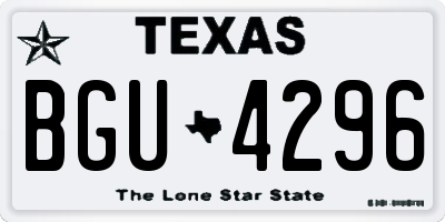 TX license plate BGU4296