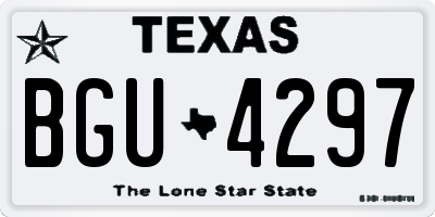 TX license plate BGU4297