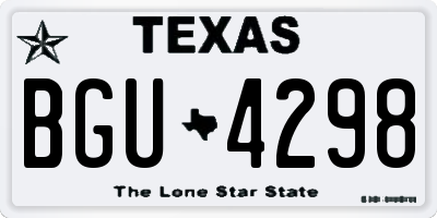 TX license plate BGU4298