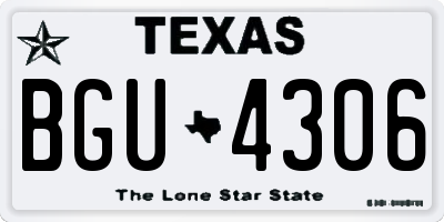 TX license plate BGU4306