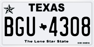TX license plate BGU4308