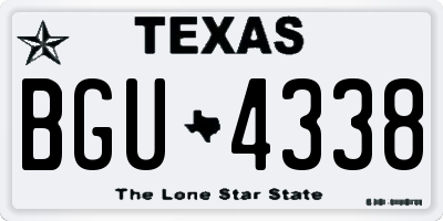 TX license plate BGU4338