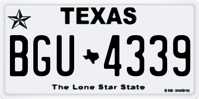 TX license plate BGU4339