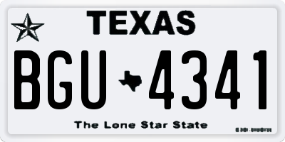 TX license plate BGU4341