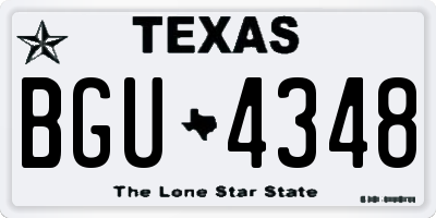 TX license plate BGU4348