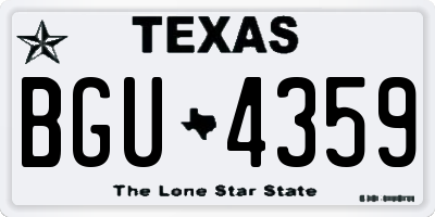 TX license plate BGU4359