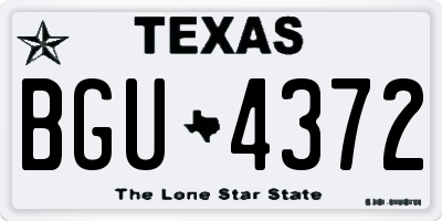TX license plate BGU4372