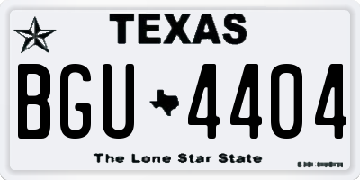 TX license plate BGU4404