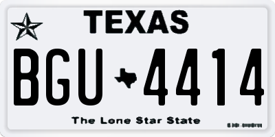 TX license plate BGU4414