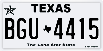 TX license plate BGU4415