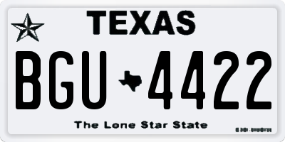 TX license plate BGU4422