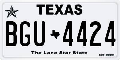 TX license plate BGU4424