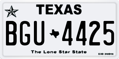 TX license plate BGU4425
