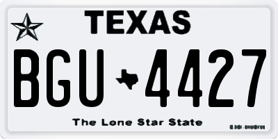 TX license plate BGU4427