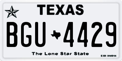 TX license plate BGU4429