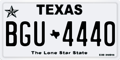 TX license plate BGU4440