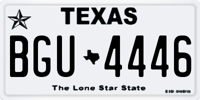 TX license plate BGU4446