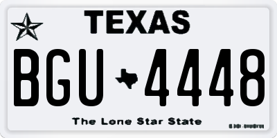TX license plate BGU4448