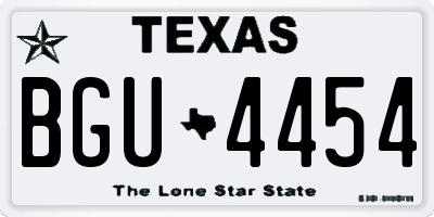 TX license plate BGU4454