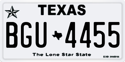 TX license plate BGU4455