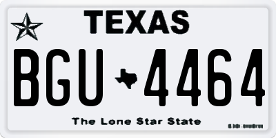 TX license plate BGU4464