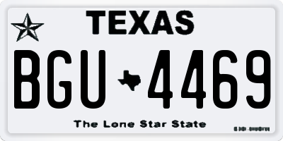 TX license plate BGU4469