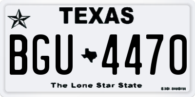 TX license plate BGU4470
