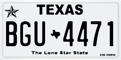 TX license plate BGU4471