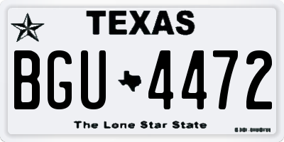 TX license plate BGU4472