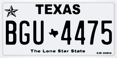 TX license plate BGU4475