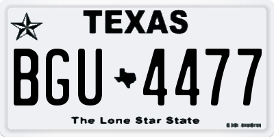 TX license plate BGU4477